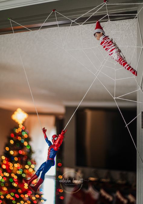 Spidey Elf On The Shelf, Elf In The Shelf Ideas For Toddlers, Elf On The Shelf Idea For Toddlers, Elf On The Shelf Spiderman Mask, Elf On The Shelf Mickey Mouse, Toddler Boy Elf On The Shelf Ideas, Elf On The Shelf Three Year Old, Elf On The Shelf Ideas Spiderman, Elf Ideas For Toddlers Boys