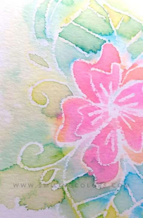 Watercolor Wax Resist Painting, Watercolor And White Crayon, 4th Grade Watercolor Art Lessons, Watercolor Resist Painting, Watercolor Crayons Ideas, Watercolor Crayon Art, Crayon And Watercolor Art, Watercolor Crafts For Kids, White Crayon And Watercolor