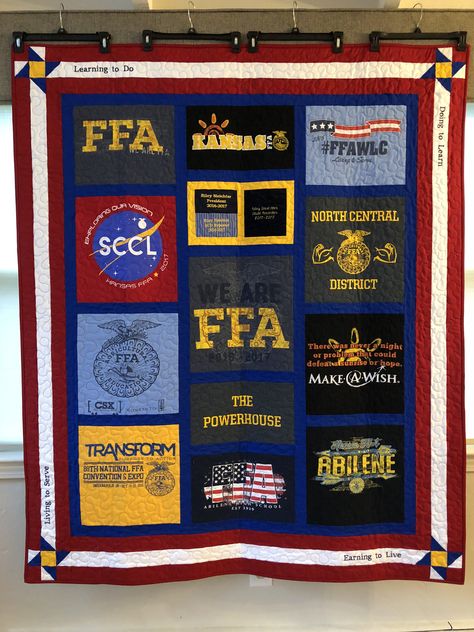 Ffa Quilt, Tshirt Quilts, Shirt Quilts, T Shirt Quilt, Tshirt Quilt, Ffa, Shirt Quilt, Custom Quilts, Leadership