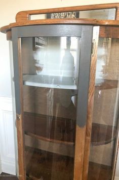 Curio Cabinet Redo, Painted Curio Cabinets, Curio Cabinet Makeover, Farmhouse Pantry Cabinets, Antique Curio Cabinet, China Cabinet Makeover, Good Face, Cabinet Inspiration, Cabinet Diy