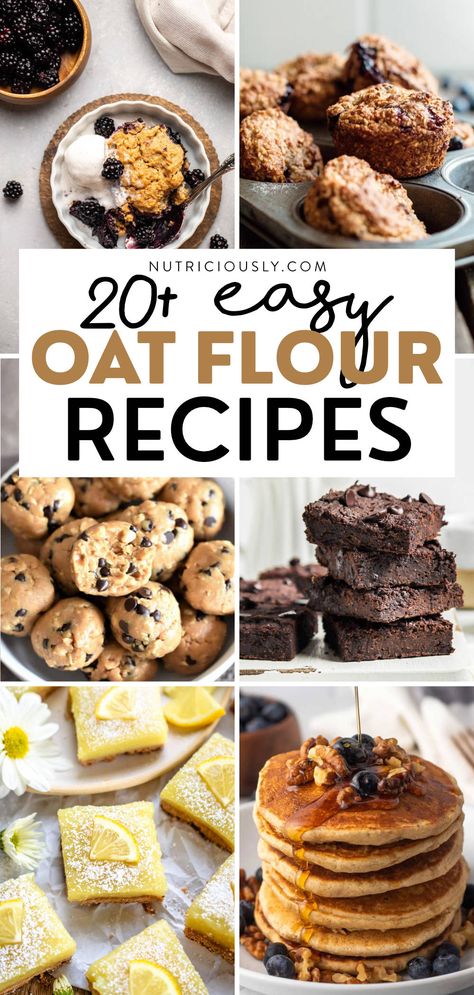 Flour Recipes Easy, Desserts With Oats, Oat Flour Cookies, Oat Flour Muffins, Oat Cookie Recipe, Oats Snacks, Oat Flour Recipes, Vegan Baking Recipes, Gluten Free Sweet