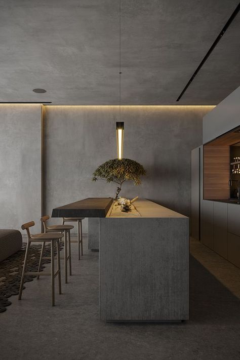 Gray Interiors, Zimmer Diy, Concrete Effect Paint, Concrete Interiors, Concrete Walls, Cafe Interior, Home Room Design, Modern Interior Design, 인테리어 디자인