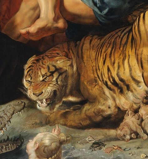 Peter Paul Rubens, The Four Rivers of Paradise, ca. 1615. (Detail). https://www.khm.at/de/objektdb/detail/1614/ -Kunsthistorisches Museum Wien, Gemäldegalerie- Kunsthistorisches Museum Wien, Paintings Ideas, Paul Rubens, Peter Paul Rubens, Cats Art, Old Paintings, Deadly Sins, Ethereal Art, Classical Art