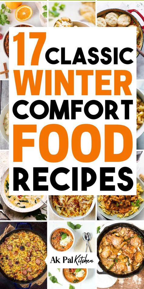 Winter comfort food recipes are perfect for cozy, cold nights. From easy one-pan dinners to dump-and-go crockpot meals, these family dinner recipes make cooking simple and satisfying. Enjoy hearty comfort food like homemade soup recipes, casserole recipes, and slow-cooked recipes that are ideal for family meals. With these simple easy dinner ideas, you'll find delicious dinner recipes that warm you up during the colder months. Perfect for busy nights when you need quick, comforting family meals. Yummy Winter Dinner Recipes, Easy Dinner Night Recipes, Easy Cold Night Dinner Recipes, Quick Hot Dinner, Warm Easy Dinners, Comforting Food Recipes, Hot Recipes For Winter, Dinner On A Cold Night, Winter Supper Recipes