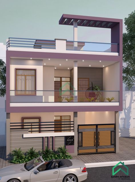 Outer House Design, Outer Colour Of House, House Hall Design, Low Budget House, House Main Gates Design, House Outer Design, Small House Elevation, Small House Front Design, House Interior Design Styles