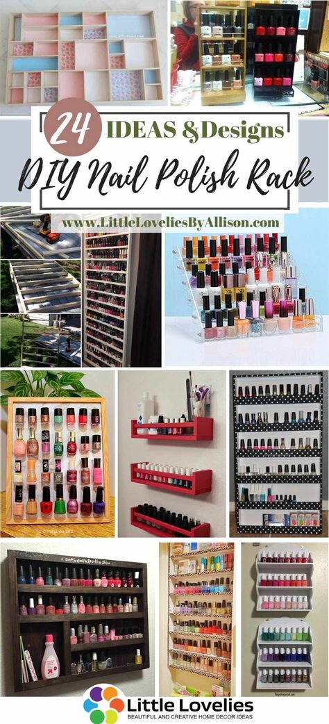 Diy Nail Storage Ideas, Nail Polish Wall Rack Diy, Nail Polish Wall Rack Ideas, Spice Rack Nail Polish Holder, Picture Frame Nail Polish Rack, Storage For Nail Polish, Diy Nail Polish Storage, Diy Fingernail Polish Organizer, Cardboard Nail Polish Organizer