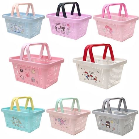 Coquette Laundry Basket, Sanrio Basket, Basket Cartoon, Bath Basket, Hello Gift, Hello Kitty Decorations, Sanrio Store, Cinnamoroll Kuromi, Shower Basket