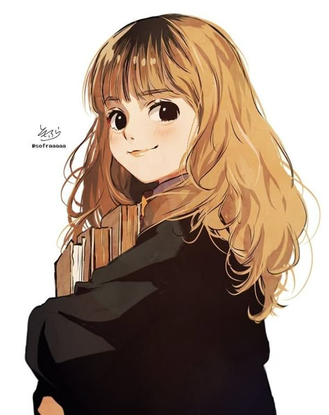 Hermione Granger Drawing, Hogwarts School Uniform, Hermione Granger Art, Hermione Granger Fanart, Hermione Fan Art, Brown Hair Long, Looking To The Side, Twitter Username, Harry Potter London