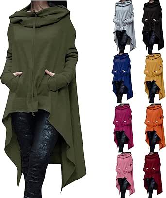 Gamivast Fall 2023 Womens Vintage Cloak Long Sleeve High Low Hooded Pullover Long Sleeve Hoodies Thumb Holes Pockets Sweatshirt Zip Up Hoodies Y2K Graphic Hoodies Cute Fashion Hoodies & Sweatshirts Long Sweater Coat, Poncho Coat, Tunic Hoodie, Outwear Coat, Loose Pullover, Sweatshirt Women, Women Hoodies Sweatshirts, Hooded Sweater, Hooded Pullover