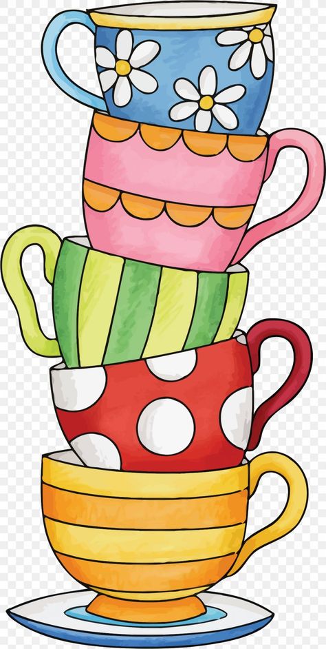 stack of plates cups & saucer - Yahoo Search Results Image Search Results Cup Art, Tea Art, Art Drawings For Kids, Diy Art Painting, الرسومات اللطيفة, Art Drawings Simple, Whimsical Art, Art Drawings Sketches, Drawing For Kids