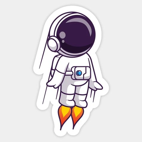 Space Man Illustration, Space Stickers, Cartoon Astronaut Drawings, Animated Astronaut, Cute Astraunaut Cartoon, Astronaut Cute Illustration, Astronaut Stickers Printable, Rocket Sticker, Astronaut Vector