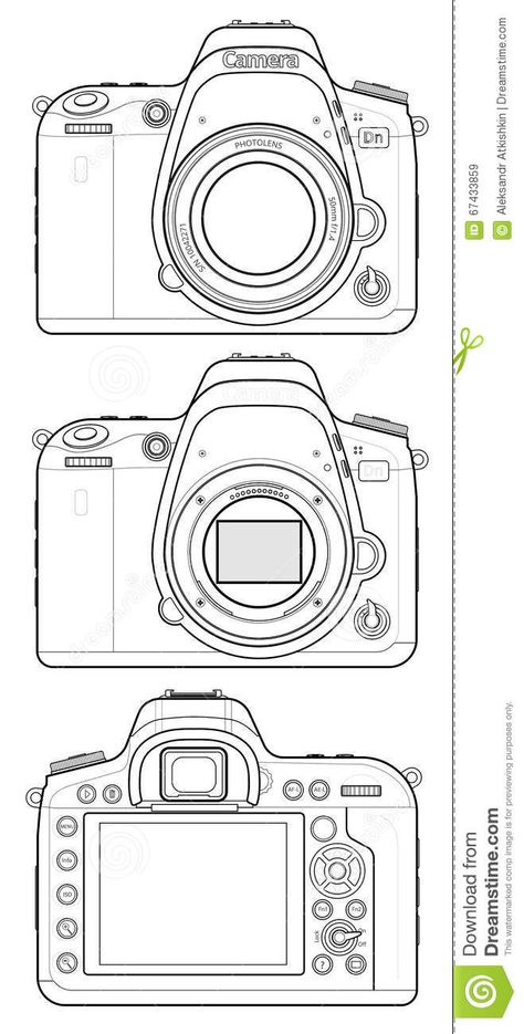 Camera Outline Drawing, Camera Outline, Camera Illustration, Creative Photography Projects, Inktober 2024, Camera Drawing, Line Art Vector, Outline Drawings, Photography Camera