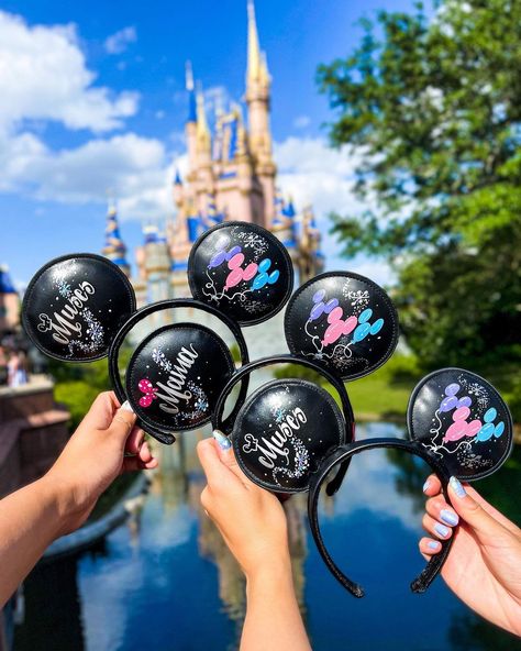 Graduation Mickey Ears, Custom Mickey Ears, Custom Disney Ears, Disney Trip Surprise, Disney Inspired Nails, Disney Universal Studios, Disneyland Ears, Theme Park Outfits, Disney Ears Headband