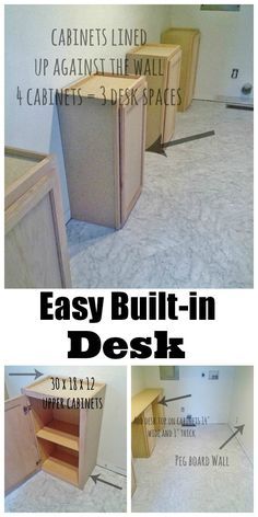 Built Desk, Handmade Desks, Hack Ikea, Homework Station, Kids' Desk, Homeschool Room, Office Crafts, School Room, Craft Room Office