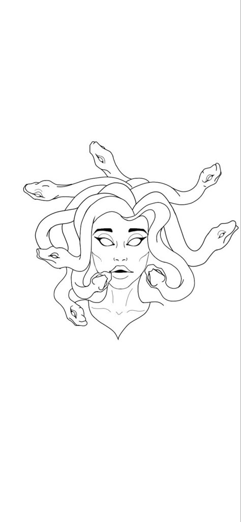 Medusa concept art by felinenation Easy Madusa Drawings, Medusa Painting Easy, Line Art Medusa, Medusa Concept Art, Medusa Outline, Medusa Line Art, Drawing Medusa, Medusa Drawing, Tattoo Line Art