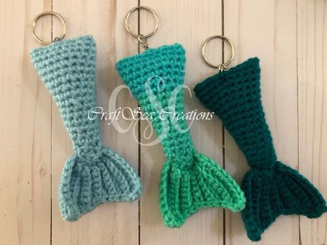 Crocheted Mermaid, Crochet Stuffies, Crochet Keychains, Crochet Accessory, Crochet Mermaid Tail, Single Crochet Decrease, Crochet Unique, Keychain Craft, Confection Au Crochet