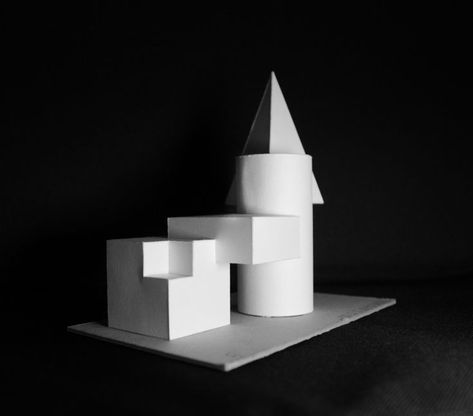 Composition Volumétrique, Architecture Replica, Conceptual Model Architecture, Complex Shapes, Train Drawing, Architecture Foundation, Architecture Drawing Sketchbooks, Basic Painting, Concept Models Architecture