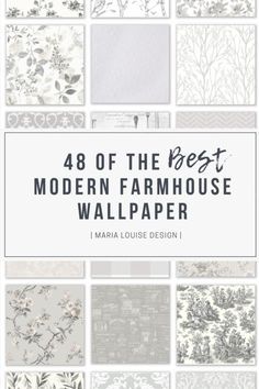 Modern Farmhouse Powder Room, Modern Farmhouse Wallpaper, Wallpaper Accent Wall Bedroom, Bathroom Wallpaper Inspiration, Modern Wallpaper Bedroom, Office Oasis, Decorating With Wallpaper, Bathroom Wallpaper Modern, Farmhouse Powder Room