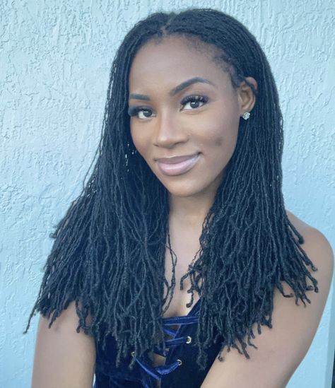 Long Mirco Locs, Small Dreads Black Women, Long Micro Locs, Small Locs Black Women, Mirco Locs, Locs Aesthetic, Sisterlocks Hairstyles, Microloc Journey, Loc Extensions Human Hair