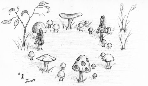 2019 Day #1: Ring  #inktober #Inktober2019 #fairy #Fairyring #mushroom #art #sketch #ink #penandink Mushroom With Fairy Tattoo, Mushroom Fairy Sketch, Mushroom Fairy Circle Tattoo, Mushroom Fairy Ring Drawing, Fairy Ring Mushrooms Tattoo, Tree Stump With Mushrooms Drawing, Mushroom Scene, Fairy Ring Art, Fairy Ring Mushrooms Illustration