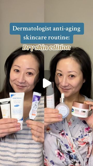 Jenny Liu, MD FAAD , Skincare expert on Instagram: "Well-aging for dry and sensitive skin. Sticking to mostly drugstore products 

Comment “More” if you want to see routine videos like these 

AM: 
@cerave vit C serum 
@officialvanicream Sensitive Skin Care moisturizer 
@neutrogena Purescreen tinted spf 

PM: 
@larocheposayusa cleansing oil 
@aveneusa Retrinal
@olay Super serum 
@cetaphilus US Healthy Radiance Moisturizer 

#antiageingskincare #skincareroutine #skincarecommunity #dermatologist #skincareproducts #skincarejunkie" Moisturizer Neutrogena, Vit C Serum, Drugstore Products, Dry Skin Care Routine, Tinted Spf, Vit C, Sensitive Skin Care, Cleansing Oil, Skin Care Moisturizer