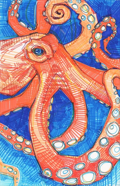 Giant Pacific Octopus Drawing by Woman Illustrator Gwenn Seemel 2015 Octopus Sketch, Pacific Octopus, Giant Pacific Octopus, Octopus Drawing, Octopus Illustration, Octopus Art, Artist Blog, Casino Sites, Art Contest