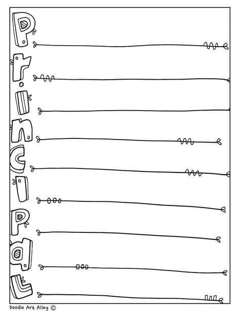 Poetry Printables and Coloring Pages - Classroom Doodles Principals Day Ideas Elementary Schools, National Principal Day, Principals Day Ideas Appreciation Gifts, Principal Appreciation From Students, Principal Day Ideas, School Principal Day, Principal Appreciation Ideas, Principal Appreciation Day, Principal Quotes