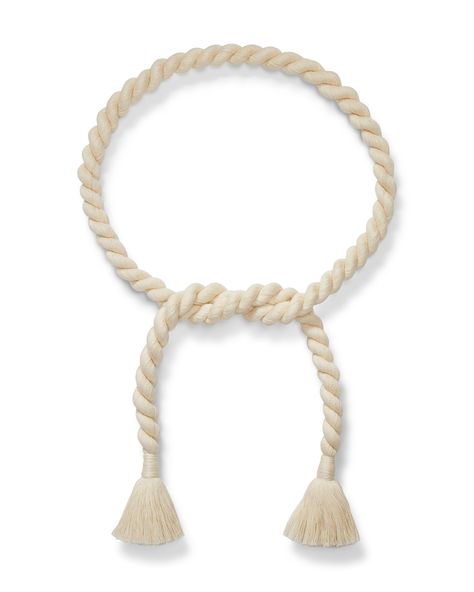 Spun from the highest quality cotton fibers and braided with tassels on both ends, the Rope Belt is the perfect accent to any outfit. Tassel finished Handmade Length: 66” Width: 1” Versatile styling Rope Outfit, Rope Belt, Thick Rope, Set Ideas, Braided Belt, Fashion Project, Christmas Carol, Ivory Color, Cotton Fiber