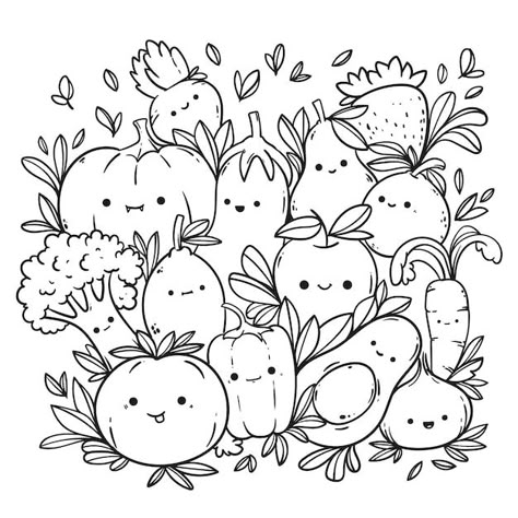 Hand drawn kawaii coloring book illustra... | Free Vector #Freepik #freevector #kawaii-coloring-page #coloring-pages #cute-kawaii #adorable Pop Manga Coloring Book, Kawaii Coloring Book, Kawaii Coloring Pages, Manga Coloring Book, Witch Coloring Pages, Fruit Coloring Pages, Coloring Books For Kids, Food Coloring Pages, Coloring Page Printable