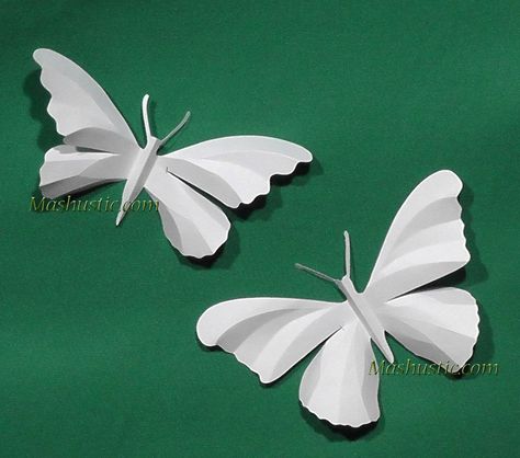 3d paper butterflies Flying Butterfly Card, 3d Paper Butterflies, Diy Butterfly Decorations, Butterflies Paper, Stary Papier, Butterfly Cut, Paper 3d, Butterfly Template, Diy Butterfly