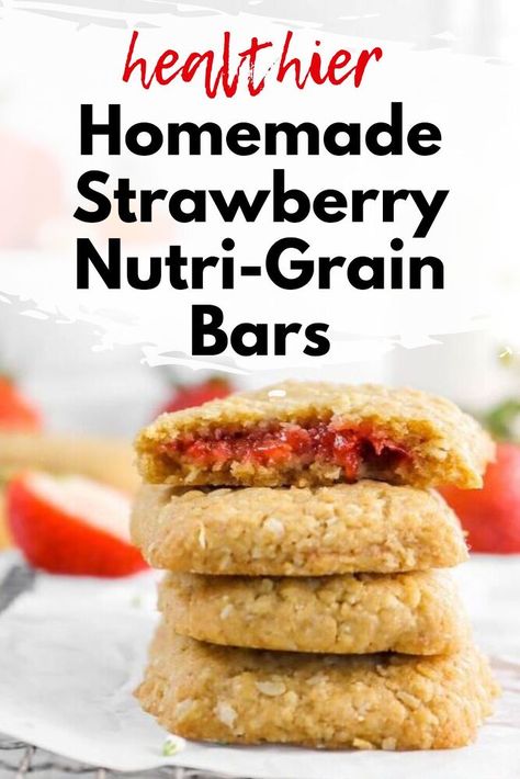 Homemade Strawberry Nutri-Grain Bars for all of your snacking needs this Spring and Summer! These sweet treats are made with oats, whole wheat flour, almond flour, brown sugar, vegetable oil, and just a little bit of wheat germ to make these bars healthy...ish. They're sweet, berry filled, and oh so delicious! The best part is you can use any flavor jam you like! We can't get enough of this soft cookie shell, filled with the most delectable, roll your eyes back good strawberry jam. Best Iced Tea Recipe, Homemade Breakfast Bars, Spanish Tortilla Recipe, Honey Almond Granola, Family Breakfast Recipes, Bars Healthy, Salmon Bagel, Peasant Food, Streusel Coffee Cake