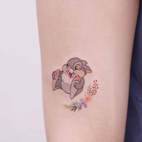 Cute tiny tatto ideas Thumper Tattoo, Thumper Disney, Tattoo Disney, Disney Sleeve, Disney Instagram, Disney Tattoos, Small Tattoo, S Tattoo, All Tattoos