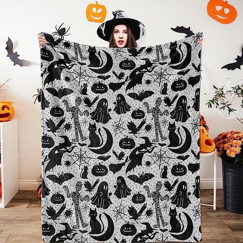 Check out these Spooky Decor and more. Click the Picture to send you to the store link if you like to purchase them. Stay Spooky!! Blankets Cozy, Grey Throw Blanket, Halloween Blanket, Soft Sofa, Sofa Throw Blanket, Warm Throw Blanket, Striped Blankets, Comfort Blanket, Estilo Preppy