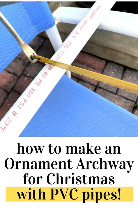 Christmas Archways Diy, Garland Around Front Door Arch, Pvc Christmas Decorations Diy Projects, Outdoor Christmas Arch Ideas, Garland Archway Christmas Outdoor, Christmas Pvc Pipe Decorations, Pvc Pipe Christmas Archway, Christmas Outdoor Window Decor, Outdoor Christmas Decorations Front Porch