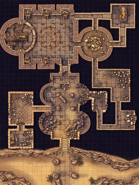 Simple Dungeon Map, Dnd Desert Map, D&d Dungeon Map, D&d Maps, Dnd Dungeon Maps, Battle Maps Dnd, Dnd Battle Maps, Desert Map, Dungeon Map