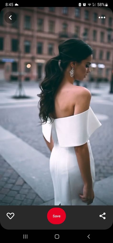 Bridal Ponytail Hairstyles Brunette, Ponytail Bridal Hair, Bardot Wedding Dress, Wedding Ponytail Hairstyles, Bridal Ponytail, Wedding Hair Brunette, Wedding Ponytail, Strapless Dress Hairstyles, Hairstyles For Gowns