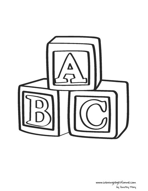 ABC blocks coloring page Abc Blocks Drawing, Toys Coloring Pages, Aesthetic Colouring Pages Printable, Balloon Teddy Bear, Toys Drawing, Coloring Pages For Toddlers, Printable Toys, Abc Blocks, Decorating Cookies