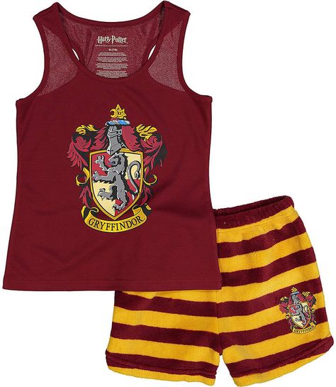 Harry Potter Gryffindor Tank & Short Pajama Set - Girls Harry Potter Tank Top, Harry Potter Bridal Shower, Dance Wear Practice, Harry Potter Pyjamas, Harry Potter Items, Shorts Pajama Set, Harry Potter Outfits, Unisex Clothes, Harry Potter Gryffindor