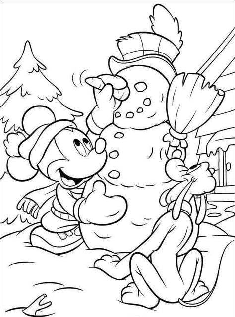 Disney Winter Coloring Pages - Printable Winter Coloring Pages Free Natal Do Mickey Mouse, Disney Patterns, Snowman Coloring, Mickey Coloring Pages, Disney Winter, Winter Coloring Pages, Minnie Mouse Coloring Pages, Coloring Christmas, Coloring Painting