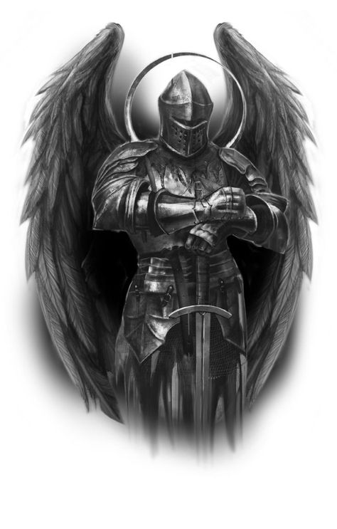 Guardian Angel Warrior Tattoo, Archangel Tattoo Design, Guardian Angel Tattoo For Men, Back Tattoos For Guys Upper, Dark Angel Tattoo, Angel Warrior Tattoo, Guardian Angel Tattoo Designs, St Michael Tattoo, Warrior Angel