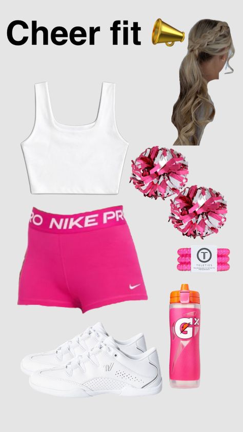 Cute Cheer Practice Outfits, Psd Outfit, Cheerleading Outfits For Practice, Cheer Outfits For Practice, Preppy Cheer, Cheer Vibes, Cheer Fits, Cheer Practice Outfits, Cheer Music