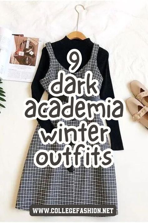 dark academia winter outfits Outfit Ideas Academia, Aesthetic Outfit Dark Academia, Dark Academia Winter Outfit, Acedamia Outfits, Dark Academia Outfit Winter, Classic Edgy Outfits, Dark Academia Outfit Ideas, School Dark Academia, Cozy Dark Academia