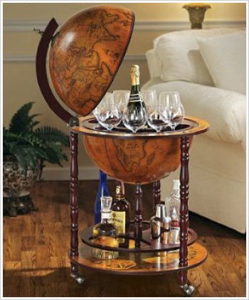 Ron Burgundy would be very jealous of this !!! World Globe Bar Globe Bar Cart, Globe Drinks Cabinet, Globe Bar, Bar Serving Cart, Home Pub, Bar Cart Decor, World Globe, Storage Stand, Drinks Cabinet