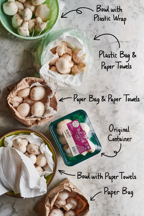 How to Store Mushrooms: We Tested 6 Methods to Find the Best Way | Kitchn Storing Mushrooms, Freezing Mushrooms, How To Store Mushrooms, Mushroom Storage, Meatless Monday Dinner, Prevent Food Waste, Mushroom Dish, Canned Mushrooms, Vegetable Storage