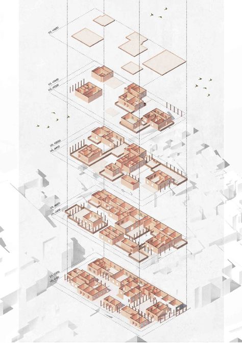 Ghosted Axonometric, Axonometric Diagram Architecture, Architecture Axonometric Diagram, Exploded Axonometric Architecture, Axonometric Architecture, Isometric Architecture, Axonometric Diagram, Exploded Diagram, Architecture Design Presentation