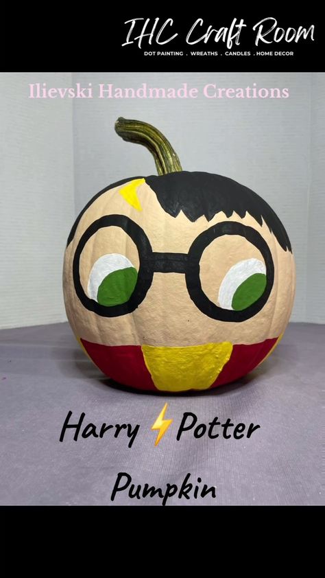 Bringing Hogwarts to Halloween! Transforming a pumpkin into Harry Potter in no time. Experience the magic in this timelapse 🏰🪄 #PumpkinCraft #Shorts #Ilievskihandmadecreations #ihccraftroom Harry Potter Pumpkin Painting, Pumpkin Easy, Harry Potter Pumpkin, Painted Pumpkin, Candle Wreaths, Pumpkin Theme, Pumpkin Crafts, Easy Pumpkin, Painted Pumpkins