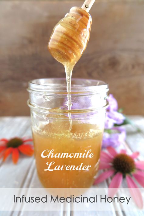 Chamomile and Lavender Infused Medicinal Honey (Paleo, AIP) | A Squirrel in the Kitchen Ginger Infused Honey, Medicinal Honey, Herb Infused Honey, Organ Meat, Infused Honey, Aesthetic Health, Aip Desserts, Tattoo Health, Autoimmune Paleo