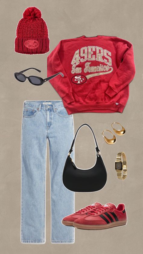 #49ers #sanfrancisco #outfitinspiration #Super Bowl 49ers Outfit Women, 49ers Outfit, Super Bowl Outfit, 49ers Super Bowl, Outfit Women, City Aesthetic, Super Bowl, Outfit Inspirations, Bowl