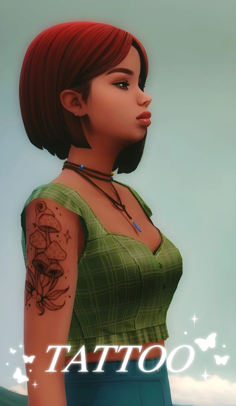 Hello everyone! Today I'm sharing this tattoo pack about mushrooms (PART 1)  I hope you enjoy! ❤   Please tag me on Instagram @pigirl_24 if you use these poses! I love to see your posts! Sims 4 Aesthetic Tattoos, Sims 4 Pothead Cc, Sims 4 Tattoo Maxis Match, Sims 4 Goth Tattoos, Sims 4 Cute Tattoos, Whimsigoth Sims 4, Tattoo Cc The Sims 4 Patreon, Sims 4 Dragon Tattoo, Maxis Match Sims 4 Cc Tattoos