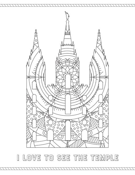 Lds Temple Coloring Page, Lds Coloring Pages For Adults, Lds Temple Coloring Pages Free Printable, Lds Coloring Pages Free, Free Lds Coloring Pages, Temple Coloring Page, Lds Printables Free, Lds Crafts, Lds Coloring Pages